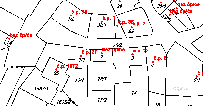 Lhotka nad Labem 41095138 na parcele st. 2 v KÚ Lhotka nad Labem, Katastrální mapa
