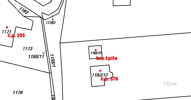 Chotěbuz 42119138 na parcele st. 1182/13 v KÚ Chotěbuz, Katastrální mapa