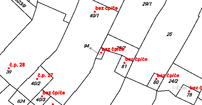 Třebíč 42160138 na parcele st. 94 v KÚ Slavice, Katastrální mapa