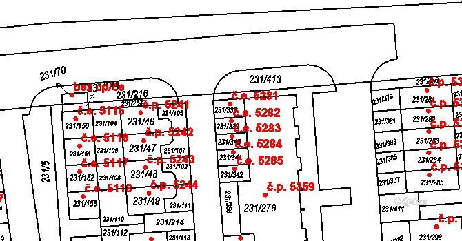 Jihlava 42785138 na parcele st. 231/339 v KÚ Helenín, Katastrální mapa