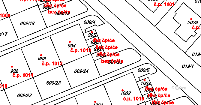 Neratovice 43045138 na parcele st. 998 v KÚ Neratovice, Katastrální mapa