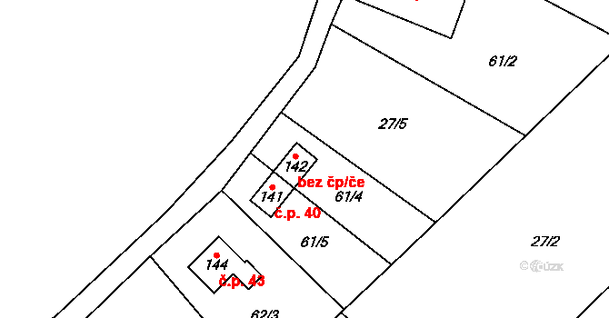 Kryštofovy Hamry 45099138 na parcele st. 142 v KÚ Černý Potok, Katastrální mapa