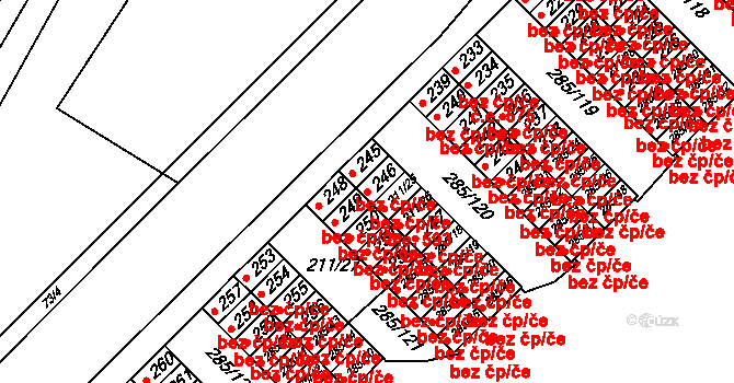 Brno 45545138 na parcele st. 246 v KÚ Žabovřesky, Katastrální mapa