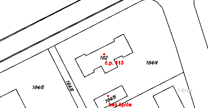 Josefov 113, Jaroměř na parcele st. 162 v KÚ Josefov u Jaroměře, Katastrální mapa