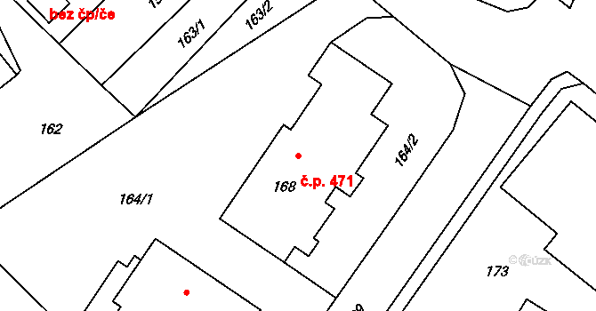 Suchdol nad Odrou 471 na parcele st. 168 v KÚ Suchdol nad Odrou, Katastrální mapa