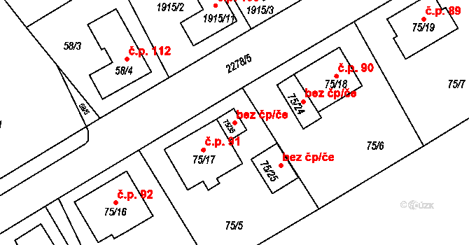 Horšovský Týn 85056138 na parcele st. 75/35 v KÚ Horšovský Týn, Katastrální mapa