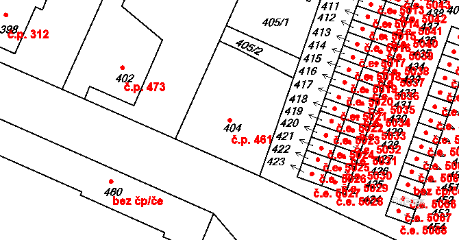 Kamenice nad Lipou 461 na parcele st. 404 v KÚ Kamenice nad Lipou, Katastrální mapa