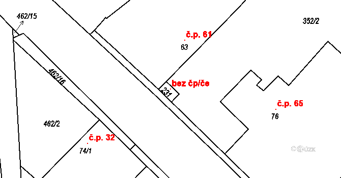 Dušníky 117707139 na parcele st. 231 v KÚ Dušníky, Katastrální mapa