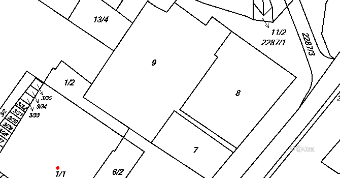 Svatobořice 33, Svatobořice-Mistřín na parcele st. 9 v KÚ Svatobořice, Katastrální mapa