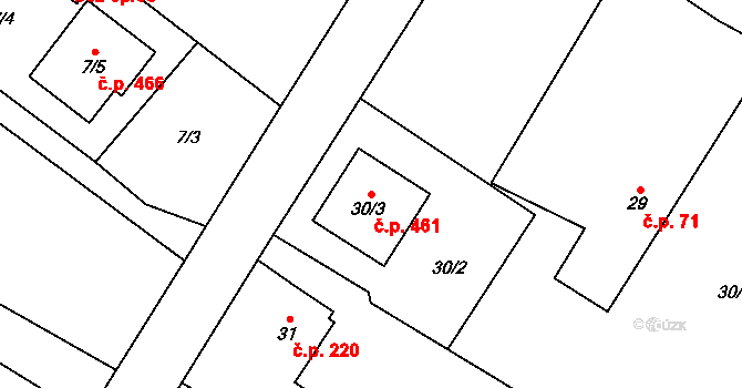 Krmelín 461 na parcele st. 30/3 v KÚ Krmelín, Katastrální mapa
