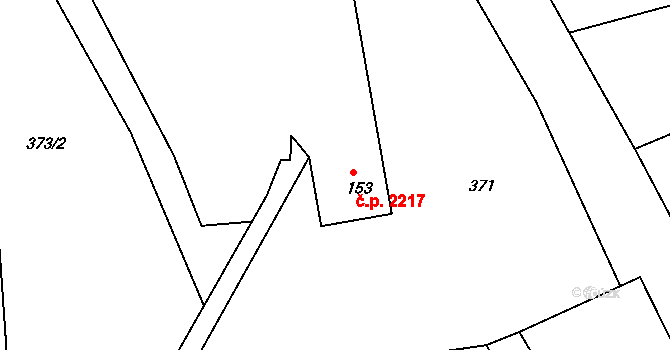 Šumperk 2217 na parcele st. 153 v KÚ Horní Temenice, Katastrální mapa