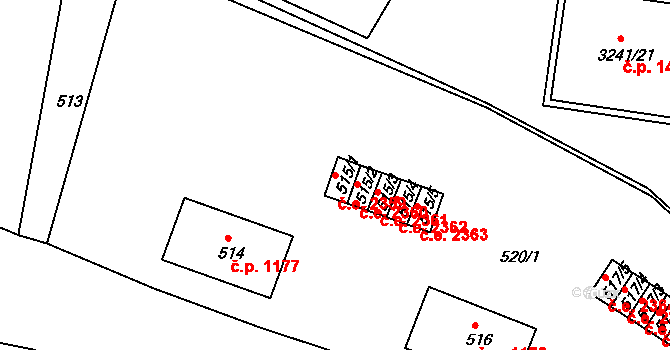 Střekov 2359, Ústí nad Labem na parcele st. 515/1 v KÚ Střekov, Katastrální mapa
