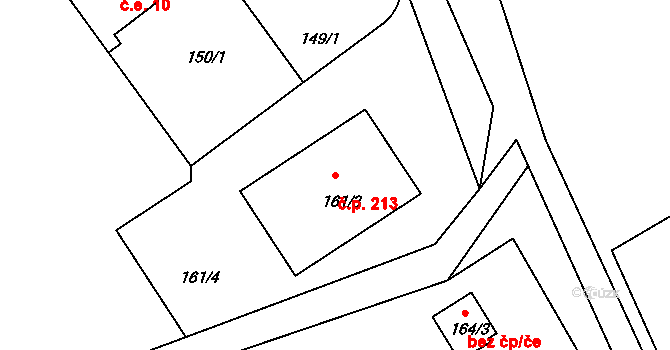 Sedlec 213, Praha na parcele st. 161/3 v KÚ Sedlec, Katastrální mapa