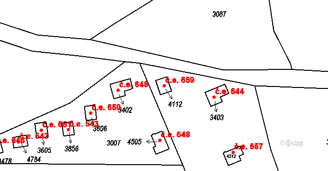 Česká Třebová 659 na parcele st. 4112 v KÚ Česká Třebová, Katastrální mapa