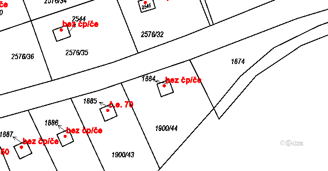 Libušín 38599139 na parcele st. 1884 v KÚ Libušín, Katastrální mapa