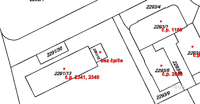Opava 42168139 na parcele st. 2291/15 v KÚ Opava-Předměstí, Katastrální mapa