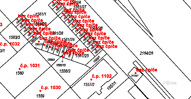 Praha 42290139 na parcele st. 1561/13 v KÚ Bubeneč, Katastrální mapa