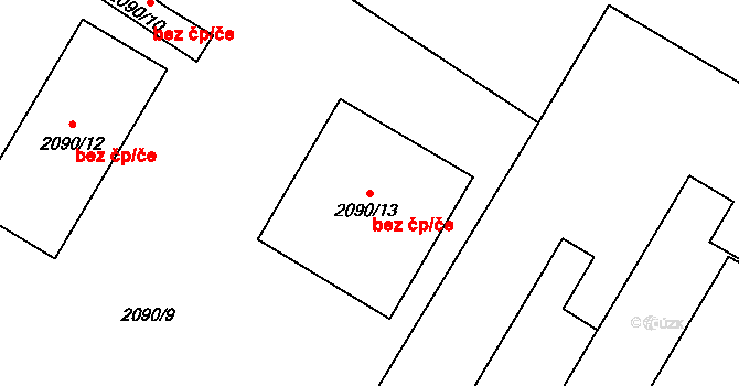 Chomutov 44020139 na parcele st. 2090/13 v KÚ Chomutov I, Katastrální mapa