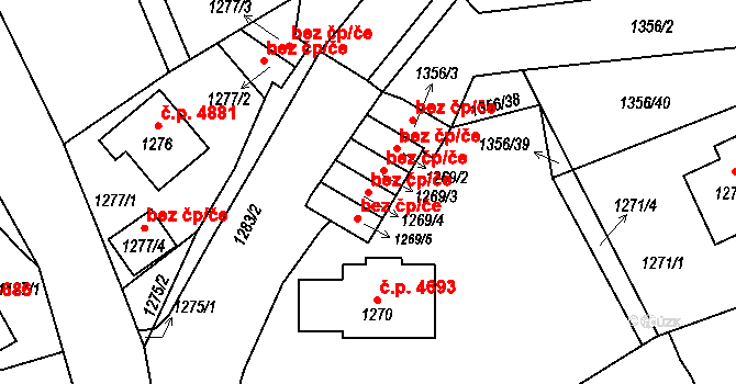 Jablonec nad Nisou 44234139 na parcele st. 1269/4 v KÚ Mšeno nad Nisou, Katastrální mapa