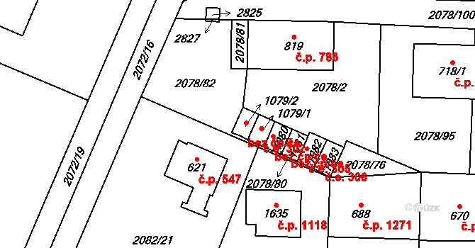 Ledeč nad Sázavou 44558139 na parcele st. 1079/2 v KÚ Ledeč nad Sázavou, Katastrální mapa