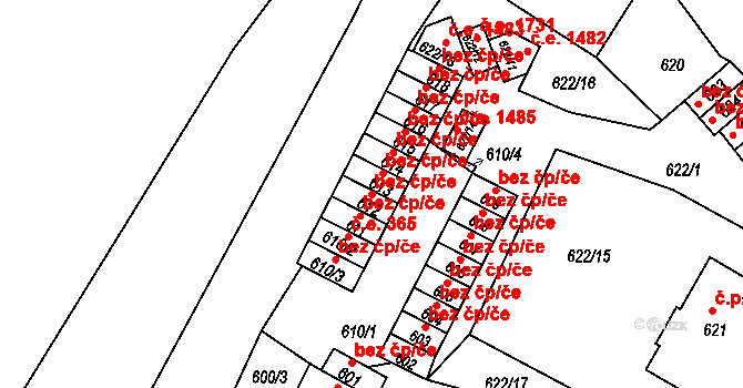 Děčín 47243139 na parcele st. 612 v KÚ Děčín, Katastrální mapa