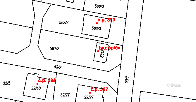 Malé Hoštice 439, Opava na parcele st. 561/3 v KÚ Malé Hoštice, Katastrální mapa