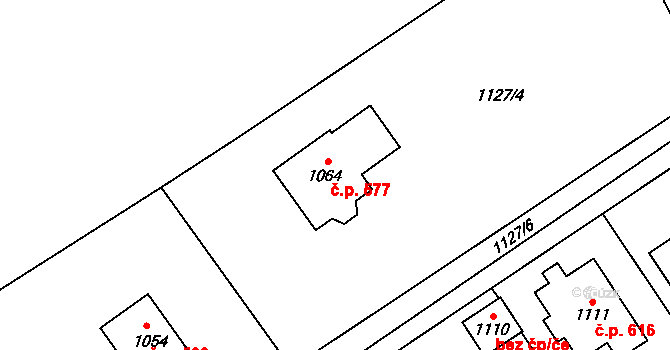 Metylovice 577 na parcele st. 1064 v KÚ Metylovice, Katastrální mapa