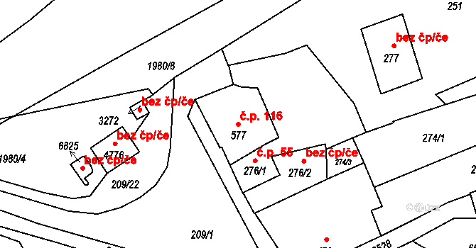 Beroun-Závodí 116, Beroun na parcele st. 577 v KÚ Beroun, Katastrální mapa