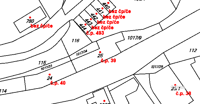 Velká Ledhuje 39, Police nad Metují na parcele st. 25 v KÚ Velká Ledhuje, Katastrální mapa