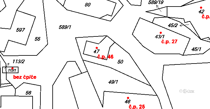 Janoslavice 46, Rohle na parcele st. 47 v KÚ Janoslavice, Katastrální mapa