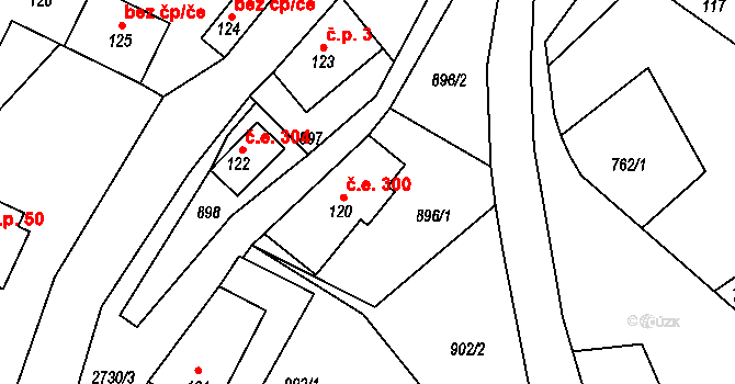 Michovka 300, Koberovy na parcele st. 120 v KÚ Besedice, Katastrální mapa