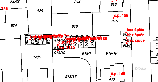 Klíše 4189, Ústí nad Labem na parcele st. 918/11 v KÚ Klíše, Katastrální mapa