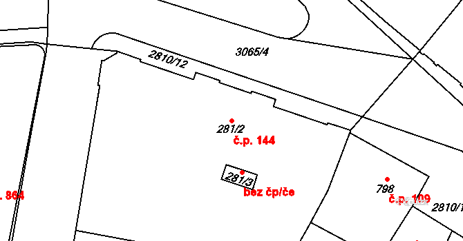 Kolín III 144, Kolín na parcele st. 281/2 v KÚ Kolín, Katastrální mapa