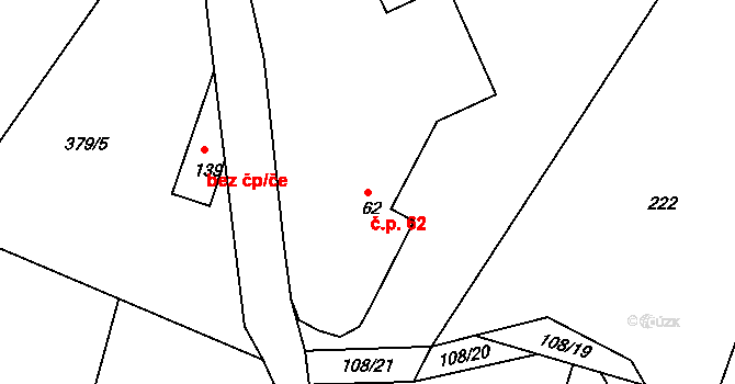 Volanov 62, Trutnov na parcele st. 62 v KÚ Volanov, Katastrální mapa