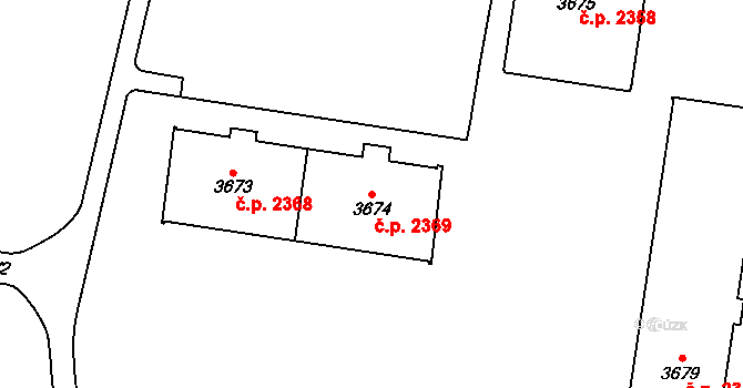 Dvůr Králové nad Labem 2369 na parcele st. 3674 v KÚ Dvůr Králové nad Labem, Katastrální mapa