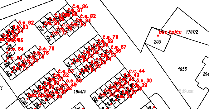 Krupka 56 na parcele st. 792 v KÚ Krupka, Katastrální mapa