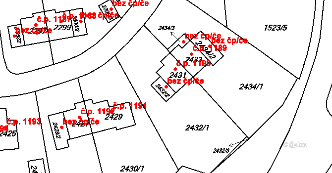 Sokolov 38561140 na parcele st. 2432/2 v KÚ Sokolov, Katastrální mapa