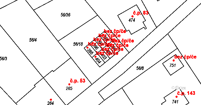Dolní Studénky 38972140 na parcele st. 403 v KÚ Dolní Studénky, Katastrální mapa