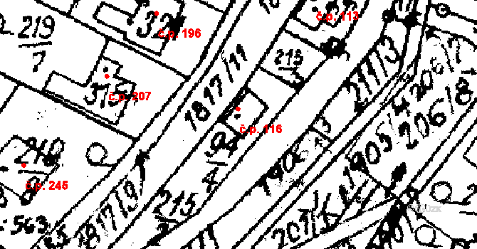 Kašava 116 na parcele st. 94/4 v KÚ Kašava, Katastrální mapa
