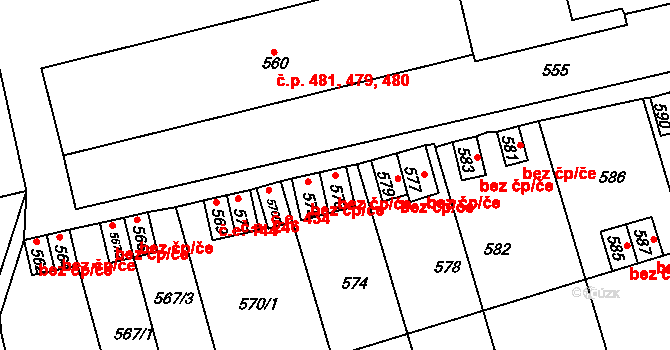 Velké Opatovice 44097140 na parcele st. 573 v KÚ Velké Opatovice, Katastrální mapa
