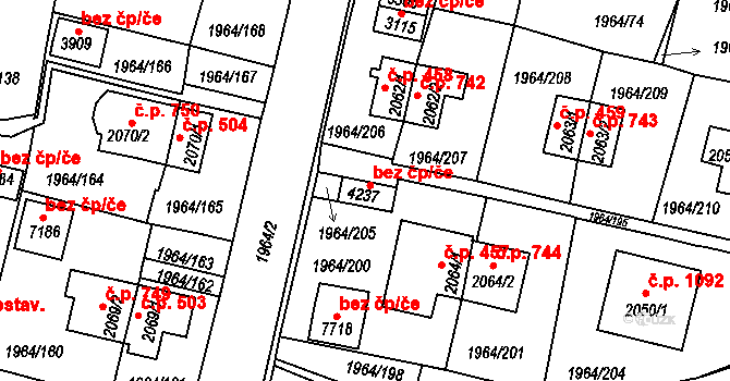 Třebíč 44155140 na parcele st. 4237 v KÚ Třebíč, Katastrální mapa