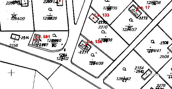 Úšovice 134, Mariánské Lázně na parcele st. 2271 v KÚ Úšovice, Katastrální mapa