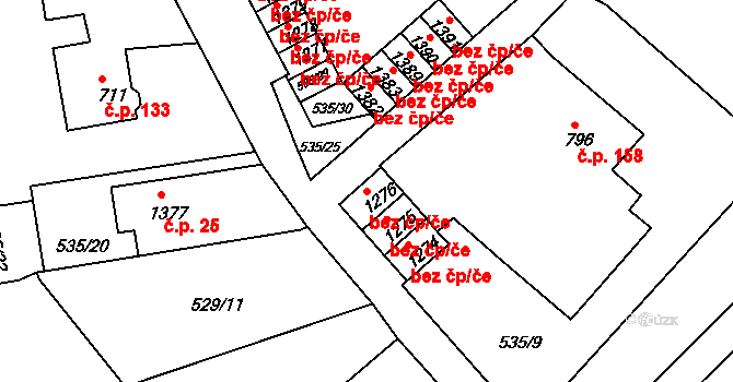 Broumov 46348140 na parcele st. 1276 v KÚ Broumov, Katastrální mapa