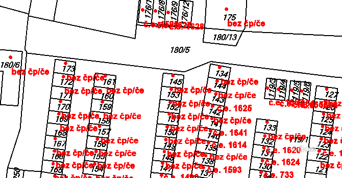 Děčín 47239140 na parcele st. 153 v KÚ Boletice nad Labem, Katastrální mapa