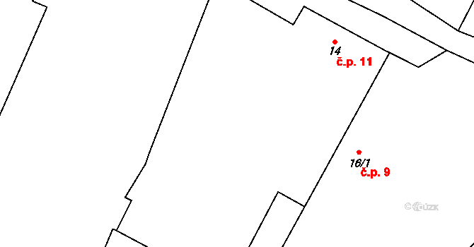 Noutonice 11, Lichoceves na parcele st. 14 v KÚ Noutonice, Katastrální mapa