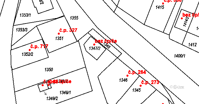 Rájec-Jestřebí 70596140 na parcele st. 1347/2 v KÚ Rájec nad Svitavou, Katastrální mapa