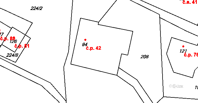 Lachov 42, Teplice nad Metují na parcele st. 94 v KÚ Lachov, Katastrální mapa