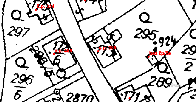 Libina 389 na parcele st. 7519 v KÚ Horní Libina, Katastrální mapa