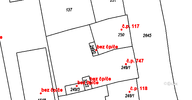 Lipník nad Bečvou 107051141 na parcele st. 249/2 v KÚ Lipník nad Bečvou, Katastrální mapa