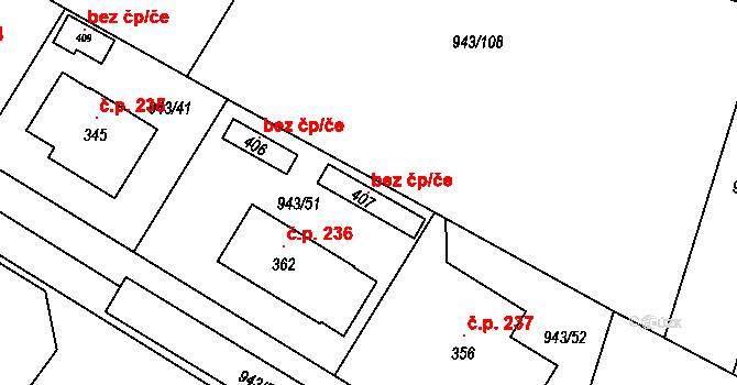 Nížkov 115197141 na parcele st. 407 v KÚ Nížkov, Katastrální mapa